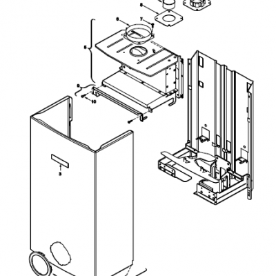 Carcasa para Calentador de Agua a Gas Junkers 7701331611