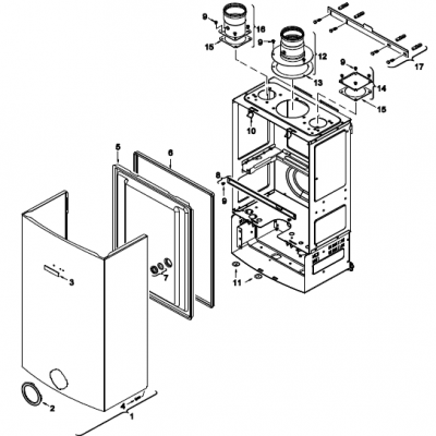 Carcasa para Calentador de Agua a Gas Junkers 7703311063