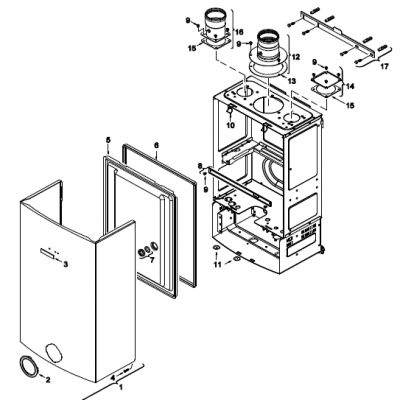 Carcasa para Calentador de Agua a Gas Junkers 7703411058