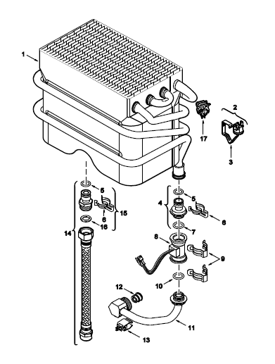 Cuerpo de caldeo para Calentador de Agua a Gas Junkers 7701331611