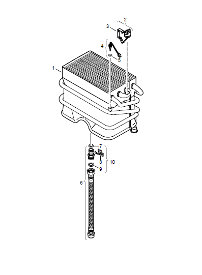 Cuerpo de caldeo para Calentador de Agua a Gas Junkers 7701431031