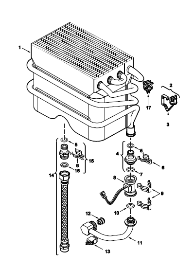 Cuerpo de caldeo para Calentador de Agua a Gas Junkers 7702331711