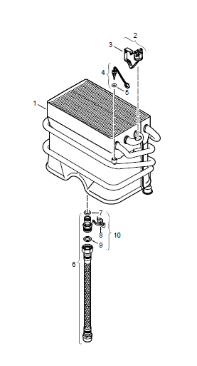 Cuerpo de caldeo para Calentador de Agua a Gas Junkers 7702431644