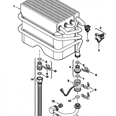 Cuerpo de caldeo para Calentador de Agua a Gas Junkers 7703431736