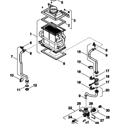 Cuerpo de caldeo para Calentador de Agua a Gas Junkers 7736501362