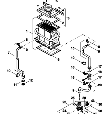 Cuerpo de caldeo para Calentador de Agua a Gas Junkers 7736501364