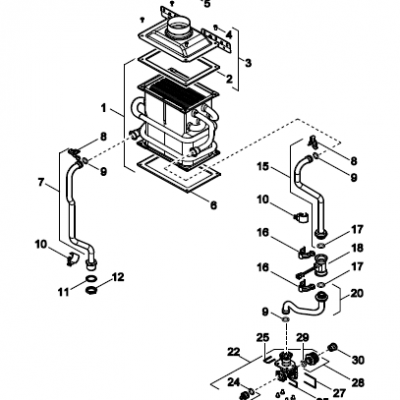 Cuerpo de caldeo para Calentador de Agua a Gas Junkers 7736501368