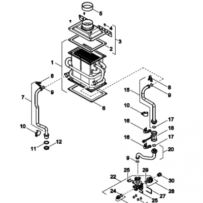 Cuerpo de caldeo para Calentador de Agua a Gas Junkers 7736501370