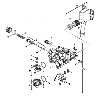 Cuerpo de gas para Calentador de Agua a Gas Junkers 7701431596