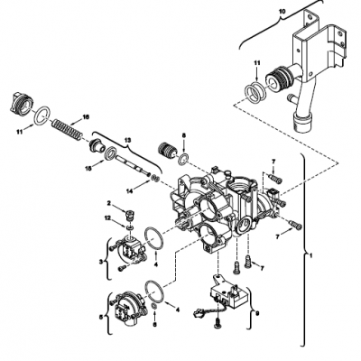 Cuerpo de gas para Calentador de Agua a Gas Junkers 7701431943