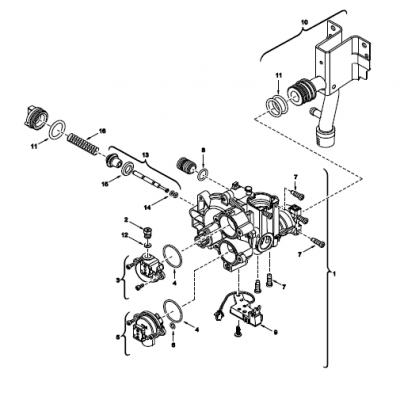 Cuerpo de gas para Calentador de Agua a Gas Junkers 7702431674